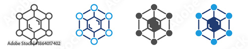 molecular structure icon sheet multiple style