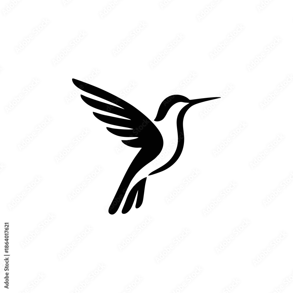Obraz premium hummingbird silhouette vector