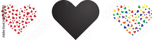 Diverse hearts: a vibrant spectrum of love and emotion in various forms.