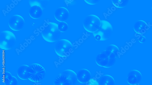 Wallpaper Mural Abstract blue background with floating citrus fruit slice bubbles Torontodigital.ca