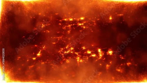 Realistic Fire Border Sparks Background