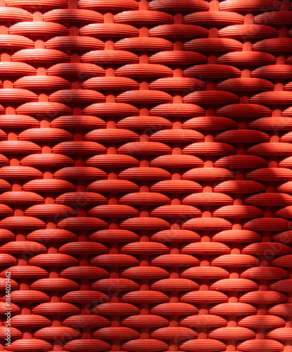 Close Up Red Synthetic Woven Texture