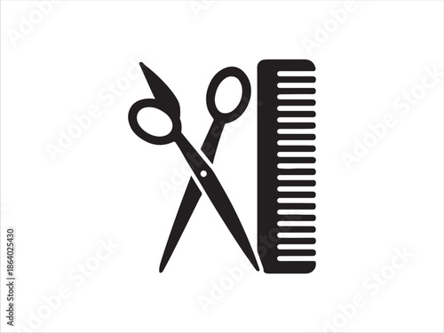 Black and White Hairdressing Tools Icon Set