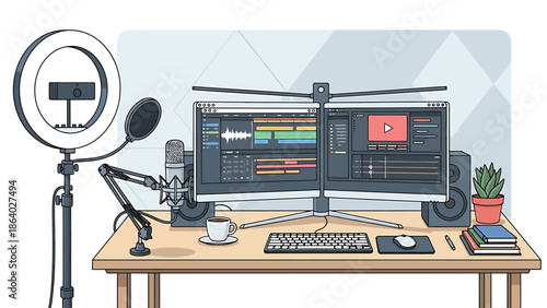 Dedicated Digital Workspace for Professional Video Editing and Online Content Creation