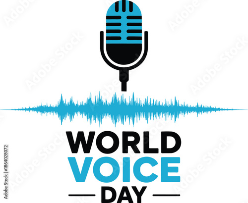 World Voice Day Microphone Sound Wave Illustration