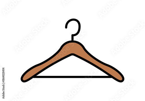 Percha de madera clásica con gancho metálico para colgar ropa y organizar el armario