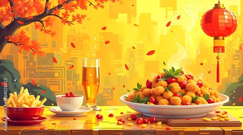 still life with fruits and berries