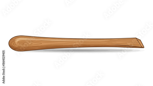 Cartoon illustration of a wooden carving tool isolated on white background.