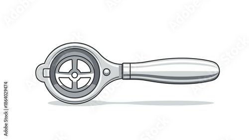 Modern manual jar opener with ergonomic handle on white background