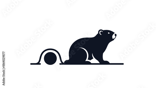 Minimalist black beaver logo design with a simple, modern aesthetic, perfect for branding.