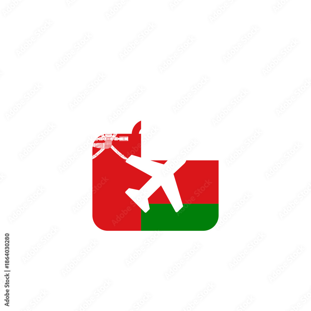 Obraz premium Oman Flag International Travel Bag In Icon