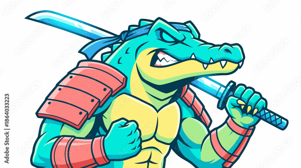 Obraz premium Alligator Fighter Mascot Logo – Gaming and Esports Character Emblem