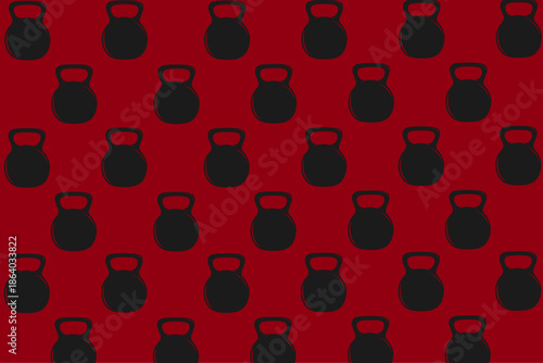 Monochromatic Kettlebell Seamless Pattern for Gym Fitness Apparel