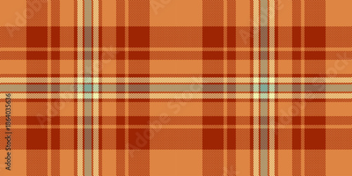Tablecloth pattern background tartan, golf plaid seamless fabric. Japanese texture textile vector check in orange and red colors.