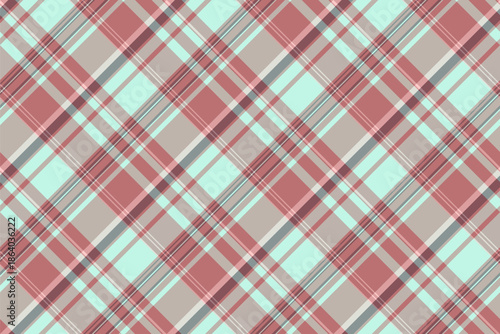 Image pattern check plaid, tablecloth background seamless tartan. Wallpaper texture textile vector fabric in pastel and red colors.
