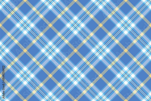 Book vector check tartan, summer fabric seamless plaid. Curved textile texture background pattern in blue and cyan colors.