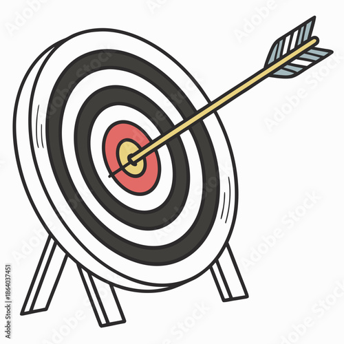 Arrow hitting bullseye on target