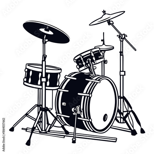 Drum set ready for performance