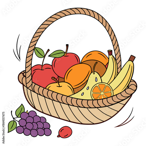 Basket of assorted fruits