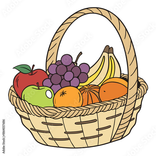 Basket of assorted fruits