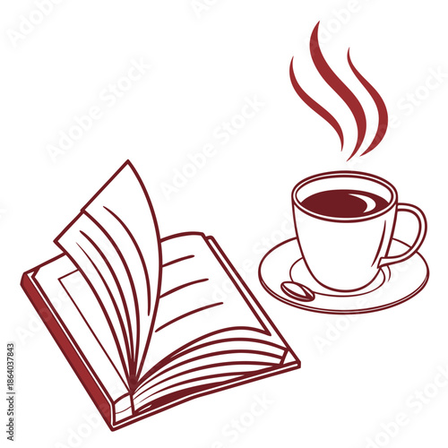 Relaxing with a good book and coffee