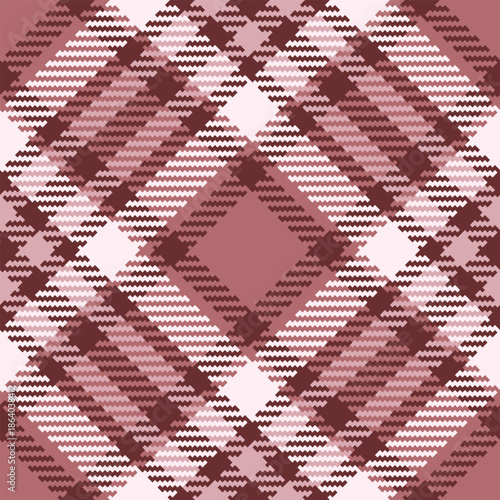 Rest check vector texture, invite tartan seamless plaid. Custom textile pattern background fabric in red and lavender blush colors.