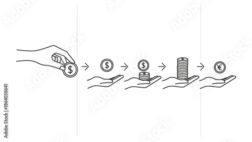 Hand putting coin into another hand illustrating investment growth and financial savings.
