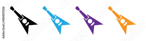 Guitar icon set. Musical instrument symbol. Acoustic and classical guitar simple line vector. Vector illustration of an acoustic guitar icon.  Perfect for music, performance, and entertainment designs