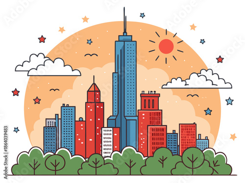 vector illustration of city