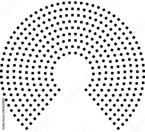 Hemicycle 350 seats - chamber 280 degree donut chart 8 rows centered
