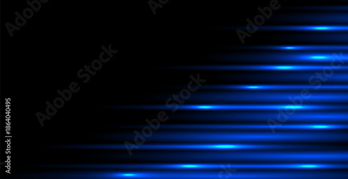 Neon Blue Speed Light Line Frame Background. Futuristic. Vector Illustration