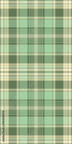 Blanket tartan fabric vector, rough texture textile background. Handkerchief plaid seamless check pattern in green and light colors.