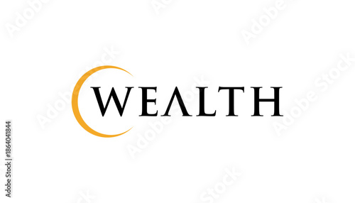 wealth text logo design template