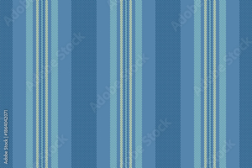 Indigo pattern background vector, cosy fabric lines textile. Traphical texture stripe seamless vertical in cyan and light colors.