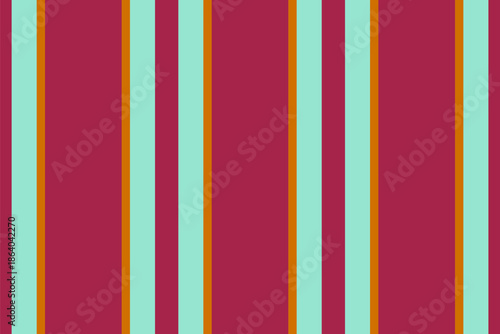 Vicnic stripe seamless texture, romance vertical pattern fabric. Painting background textile vector lines in red and teal colors.