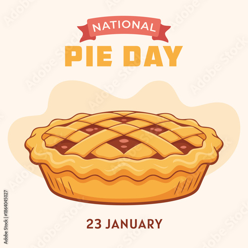 National Pie Day celebration background illustration