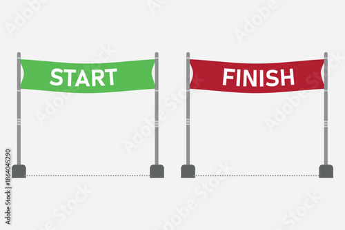 Start & Finish Line Banners | Racing Flags, Competition Milestones, Sport Event Graphics & Victory Icons