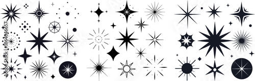 Starburst and Sparkle Vector Icons Collection – Shining Stars, Decorative Bursts, and Twinkle Shapes | Minimal Graphic Elements for Logos, UI, and Creative Design