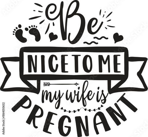 Pregnant Woman Typography Announcement