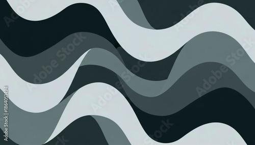 Abstract wavy lines in various shades of gray, creating a dynamic pattern with varying thicknesses and curvatures