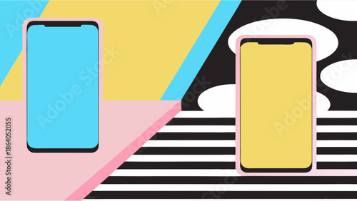 Augmented Reality Technology Vector Illustration with Smartphone AR Elements in a Futuristic Flat Style for 2026 Tech Trends and Innovation