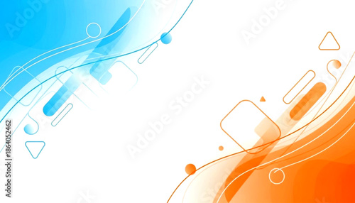 Abstract Design Elements with Geometric Shapes and Fluid Lines