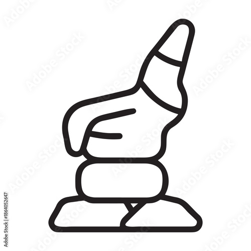 Vector illustration of a positive thumbs up and down hand gesture icon set with a cartoon finger sign for web business communication success and like symbol