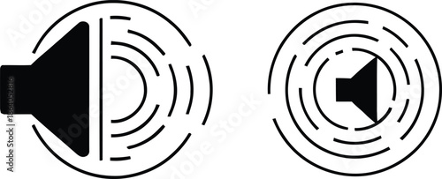 Speaker with sound waves audio broadcast icon