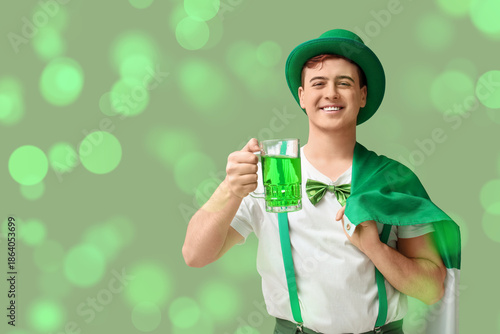 Happy young man in leprecha...