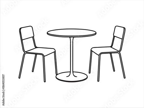 Modern Cafe Table and Chairs Set for Two
