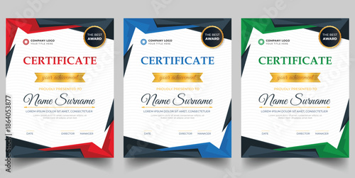 Modern Certificate Template Collection with Gold Accents