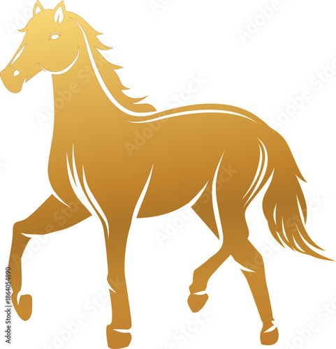 Gold Chinese Horse Imlek Decorative