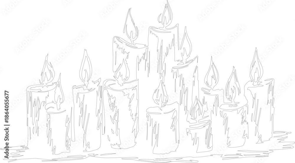 Obraz premium set of black and white silhouettes of lamps vector with various sketch art or line art of geometric lines