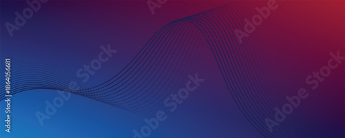 Blue purple red gradient mesh abstract background with wavy blended lines nice for wallpaper or banner
